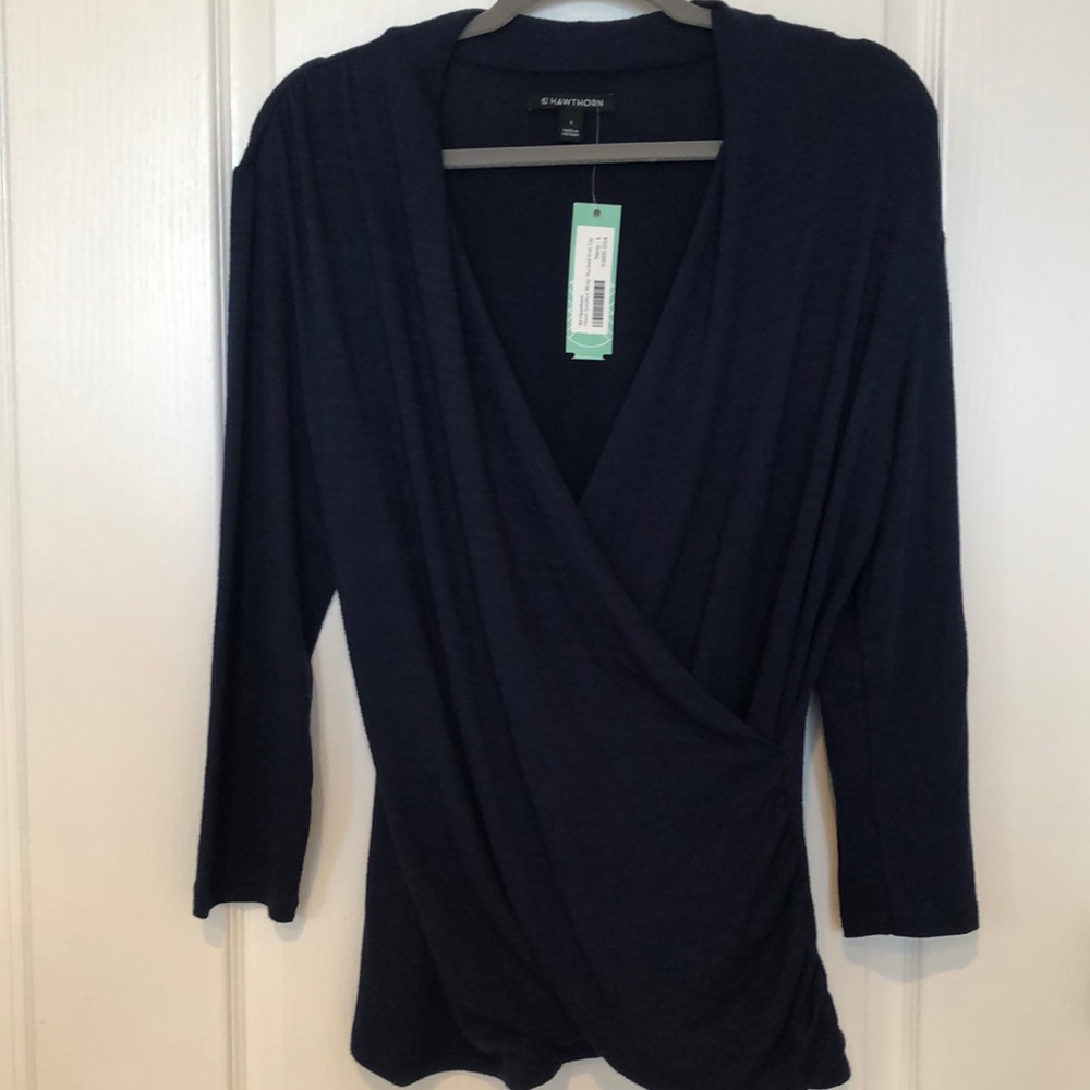 Wrap ruched knit top